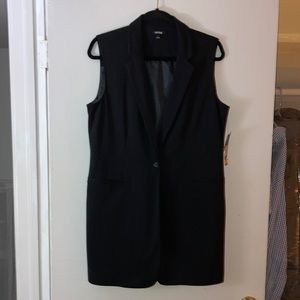 Apt. 9 Long Black One Button Vest - Large - New With Tags
